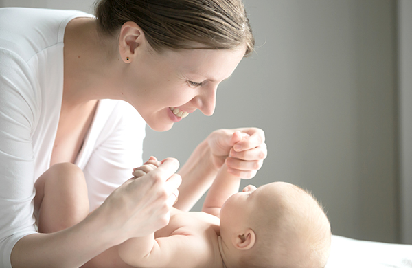 Mother and child playing