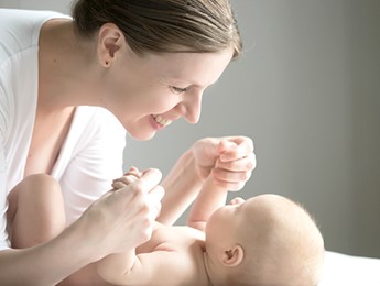 Mother and child playing