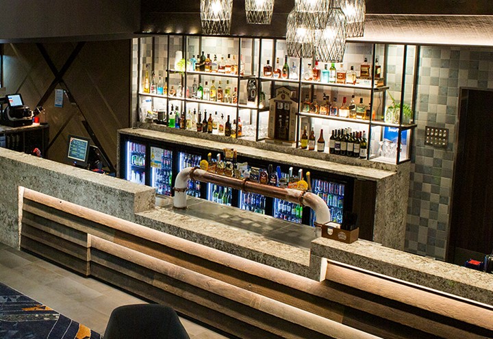 High up view of the Horizons Bar at The Waves Bundaberg