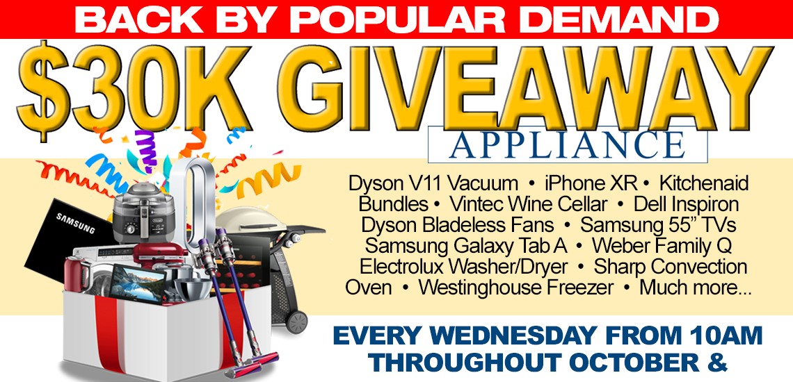 $30K Appliance Giveaway (Back by Popular Demand)