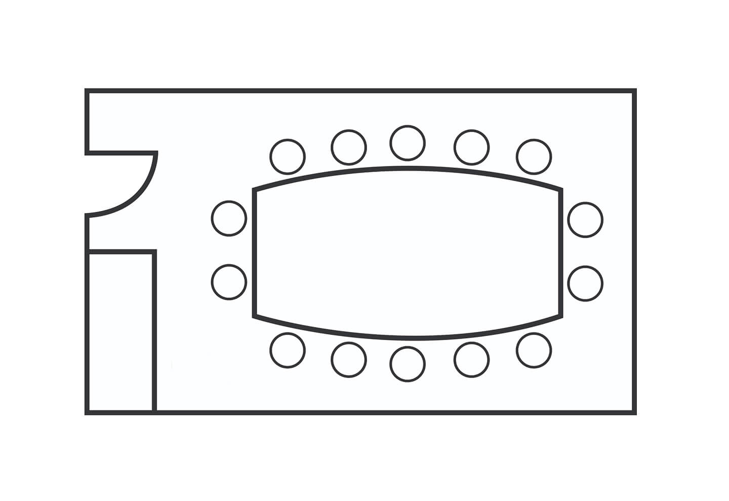 Floor plan for The Waves private boardroom