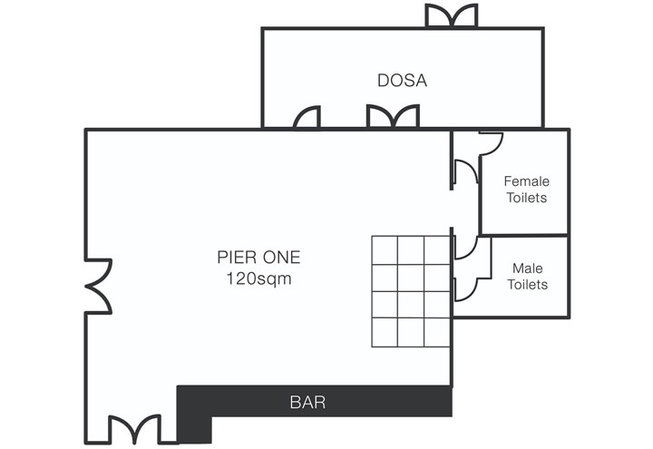 Floor plan for Pier One Function Room