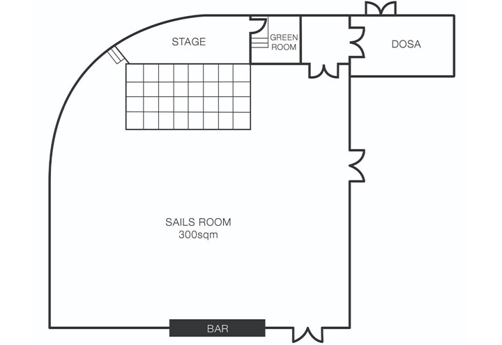 Floor plan for Sails Function Room