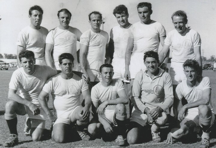 Black and white team photo