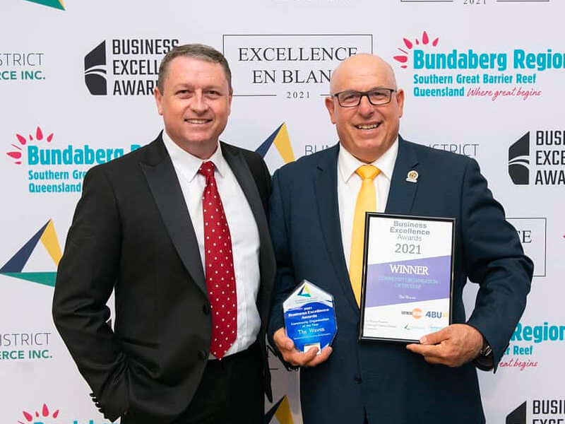 Holding awards at the Chamber of Commerce Business Excellence Awards 2021