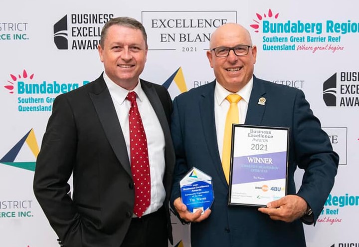 Holding awards at the Chamber of Commerce Business Excellence Awards 2021