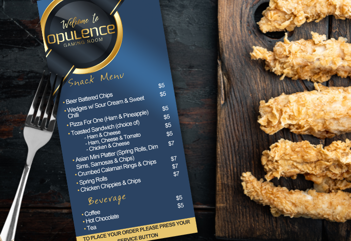 Gaming snack menu