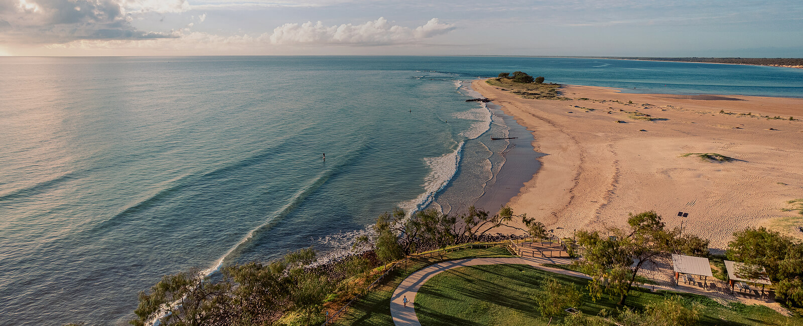 Aerial view of Elliott Heads at sunrise