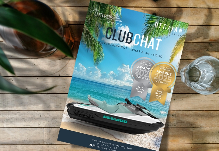 Cover of latest ClubChat magazine from The Waves