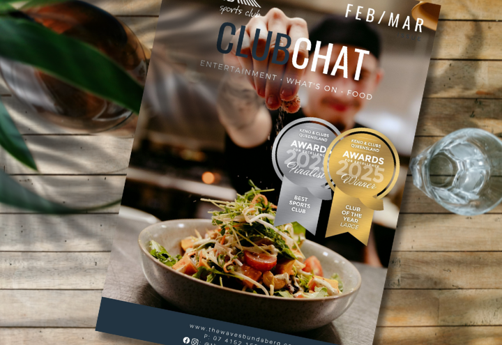 Cover of latest ClubChat magazine from The Waves