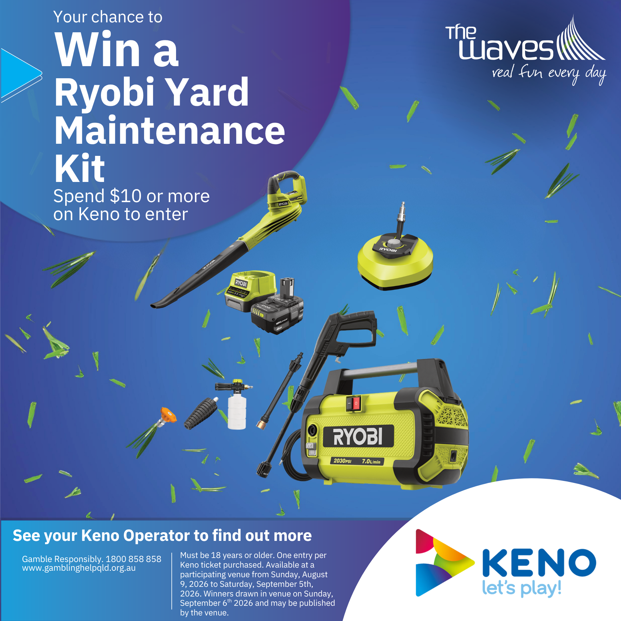 Keno Win a Ryobi Yard Maintenance Kit feature image