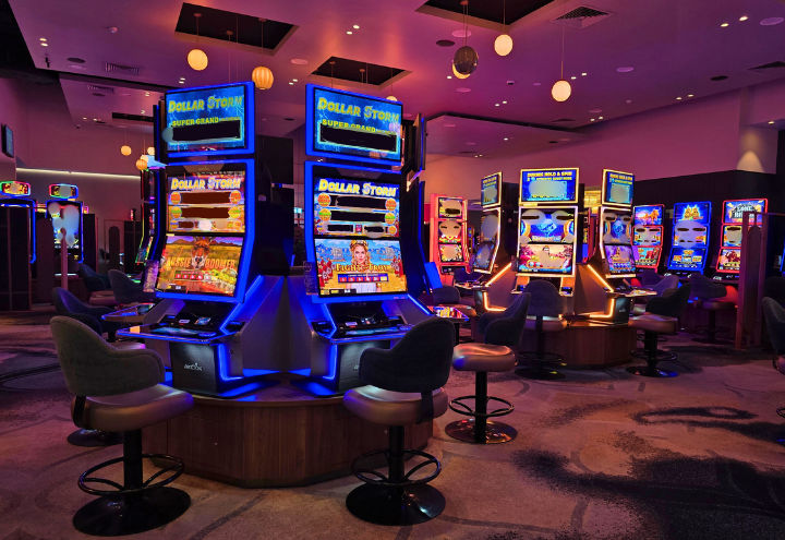Opulence gaming room view with pokies