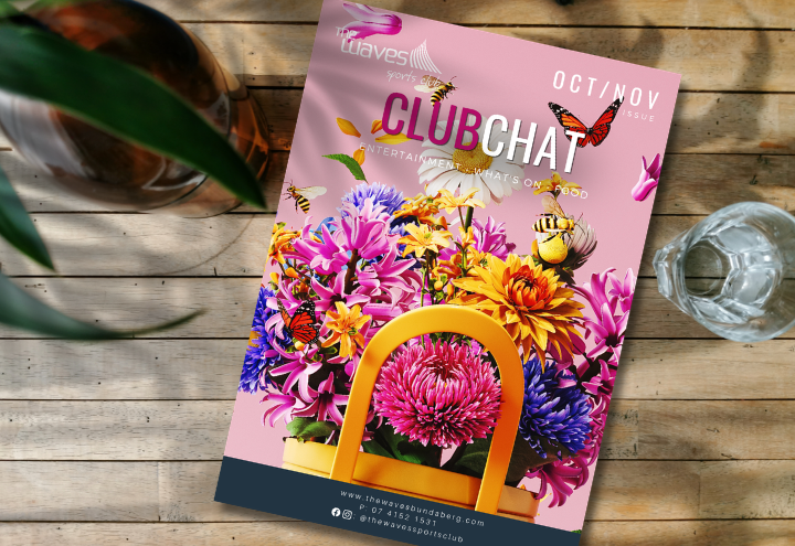 Cover of latest ClubChat magazine from The Waves